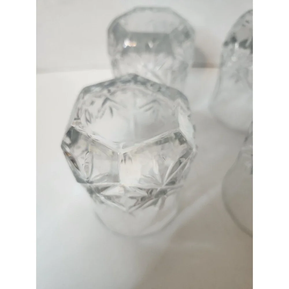 Lot Of 6 Cristal D’Arques Ashley Star Clear Cut Rocks Glasses 8 oz 3.5”